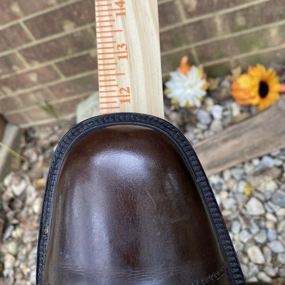 SALVATORE FERRAGAMO MEN'S Studio Brown Leather Oxford Cap Toe Dress Shoe 8.5 D - Picture 9 of 10